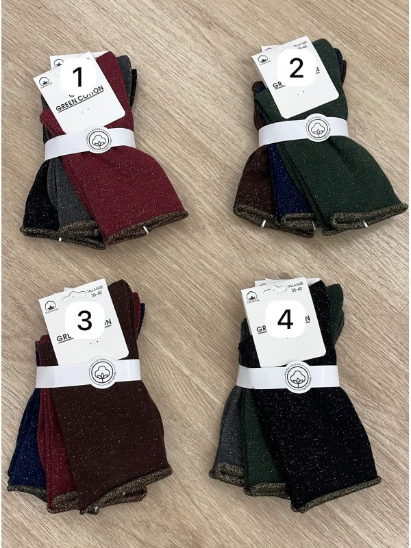 Pack calcetines brillito vivo dorado