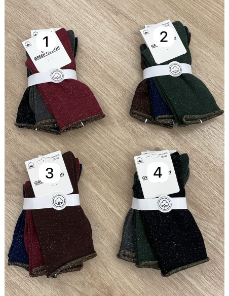 Pack calcetines brillito vivo dorado