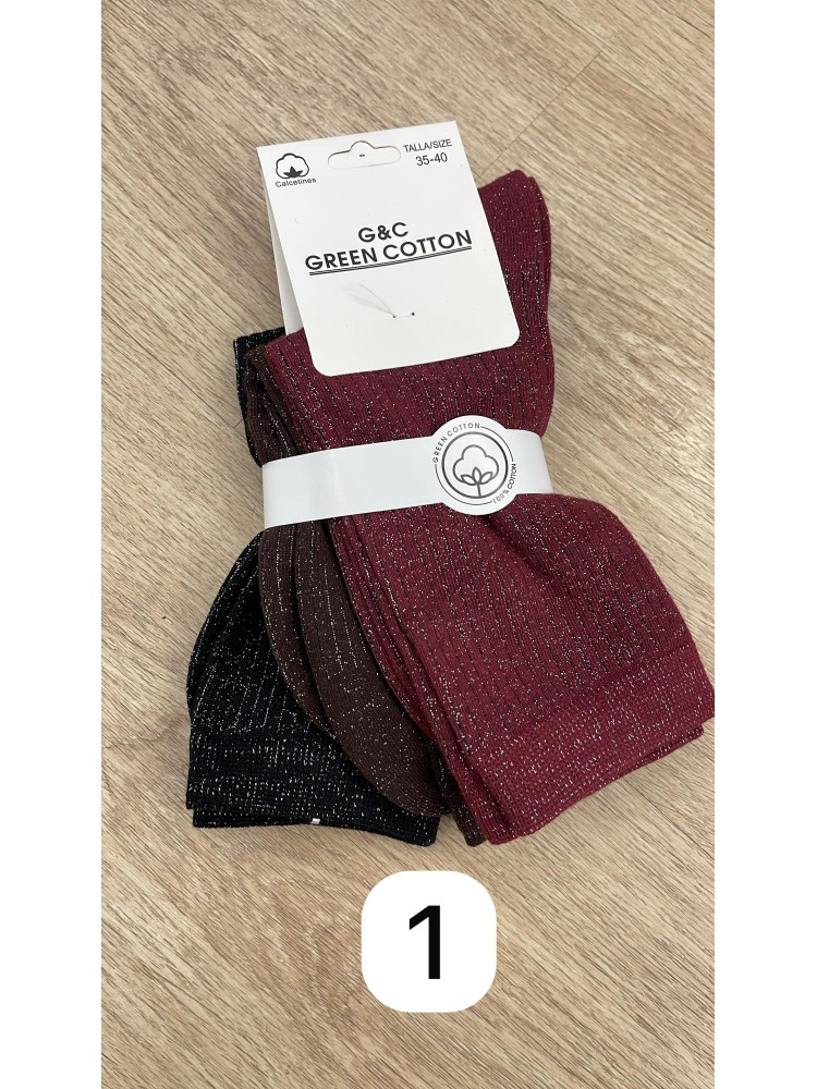 Pack calcetines canalé brillito