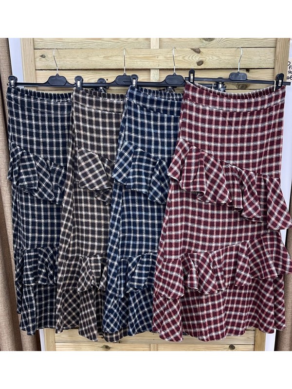 Falda cuadros asimétrica capas