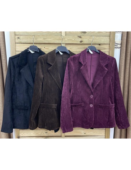 Blazer efecto terciopelo rayado