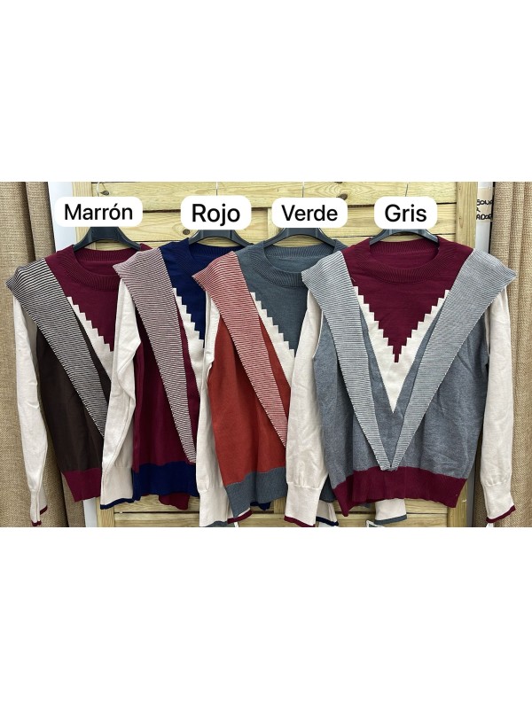 Jersey tricolor con pico delantero