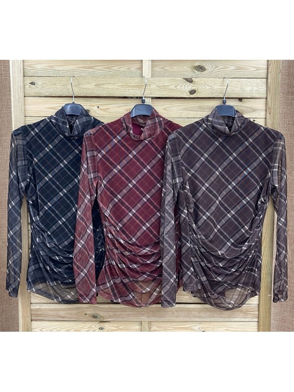 Top de tul cuadros Vera