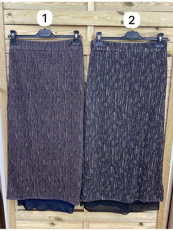 Falda midi brillito Carla