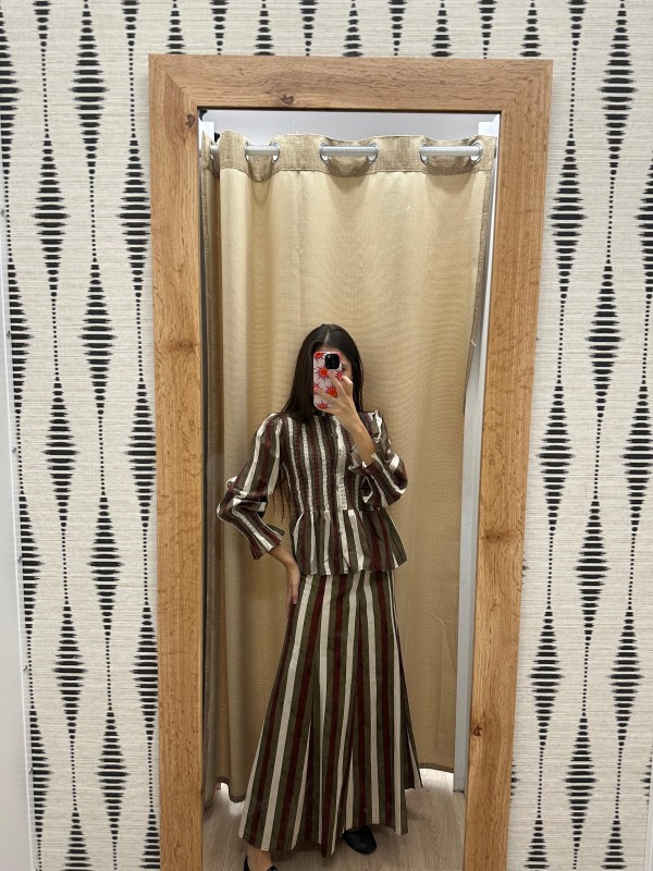 Falda evasé tricolor Emma