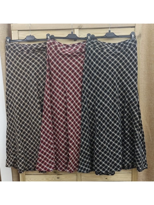 Falda evasé de cuadros