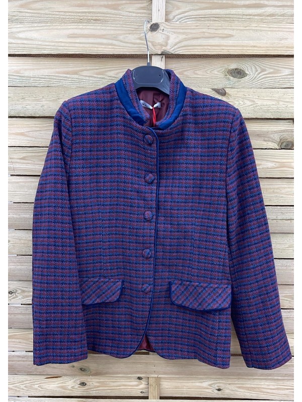 Chaqueta pata de gallo con cuello mao y vivos 2