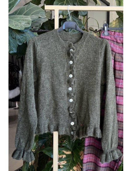 Rebeca con mini volante en bajo y puños