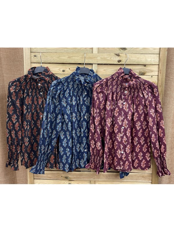 Camisa Elvas cuello fruncido