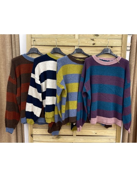 Jersey raya horizontal bicolor con vivo