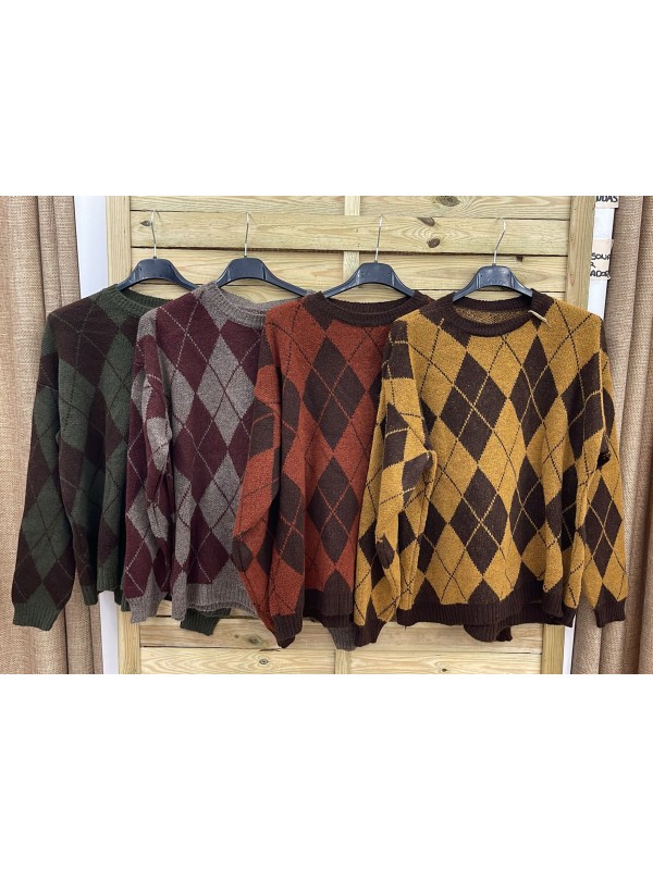 Jersey de rombos bicolor