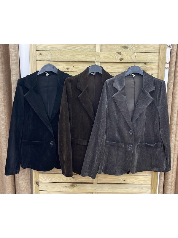Blazer efecto terciopelo rayado 2