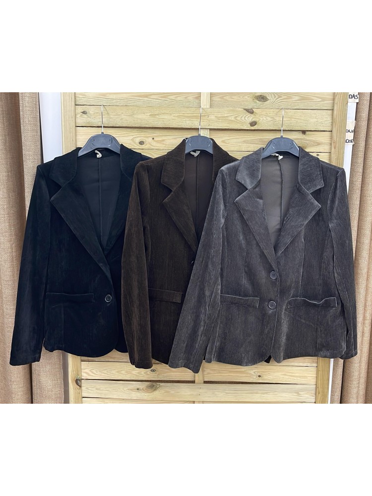 Blazer efecto terciopelo rayado