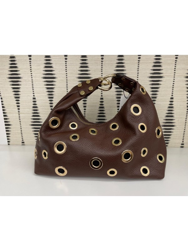 Bolso arandelas doradas