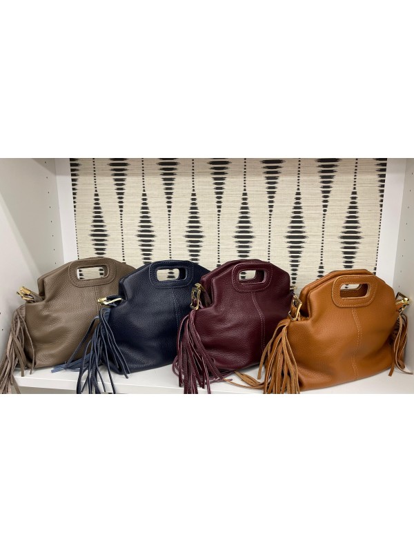 Bolso piel con flecos Venecia