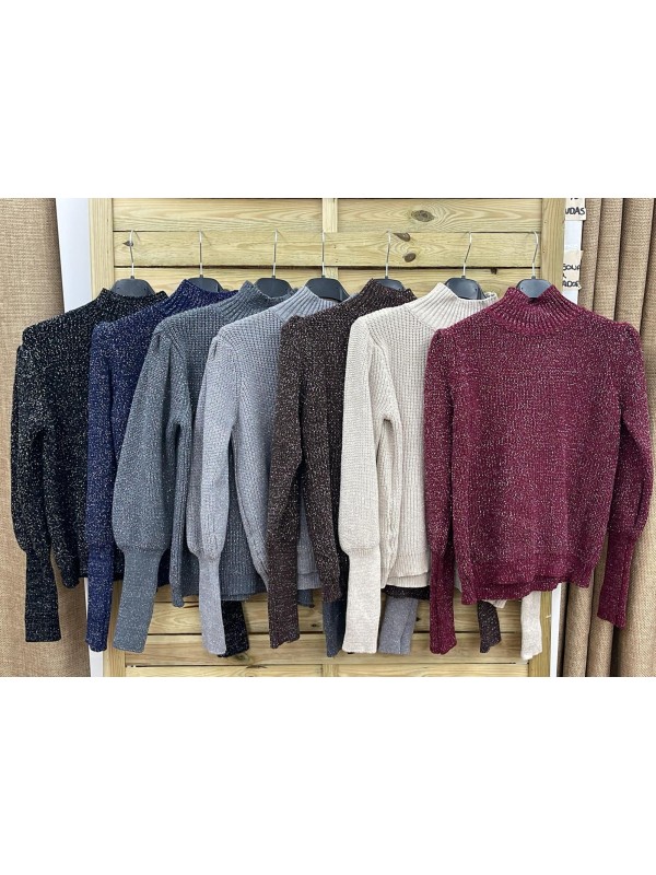 Jersey de canalé grueso con brillito