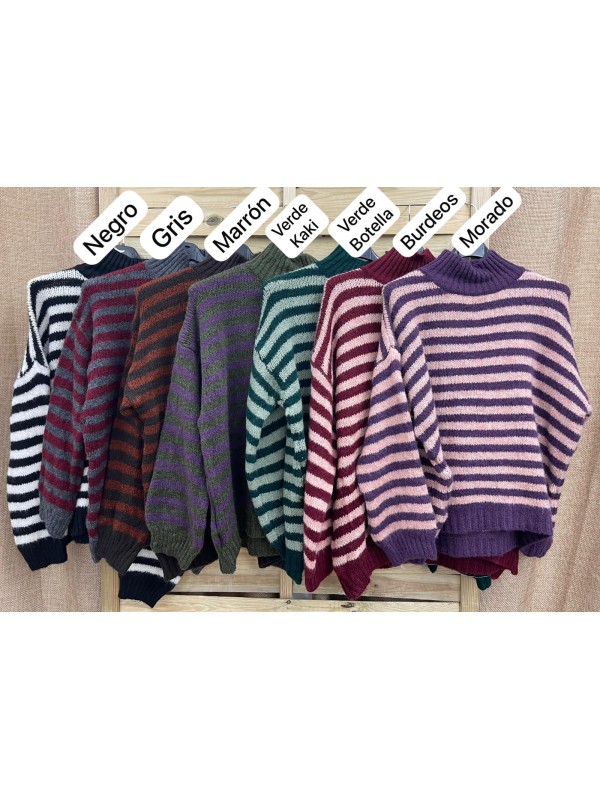 Jersey de rayas cuello subido