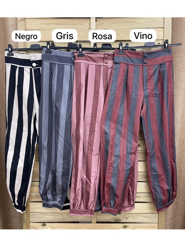 Pantalón bombacho de raya media