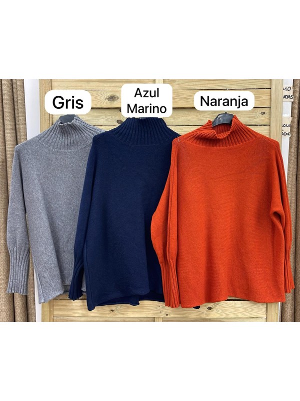 Jersey liso con canalé en cuello y puños 2