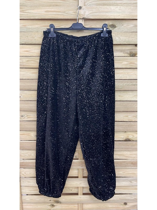 Pantalon bombacho de lentejuela