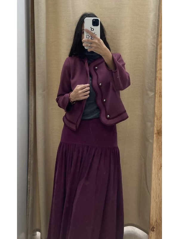 Chaqueta vivo burdeos ondulado 2