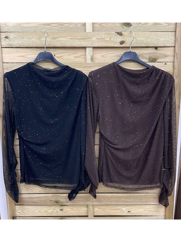 Top brillito frunce lateral