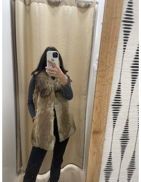 Chaleco de pelo natural con cuello midi II