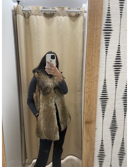 Chaleco de pelo natural con cuello midi II