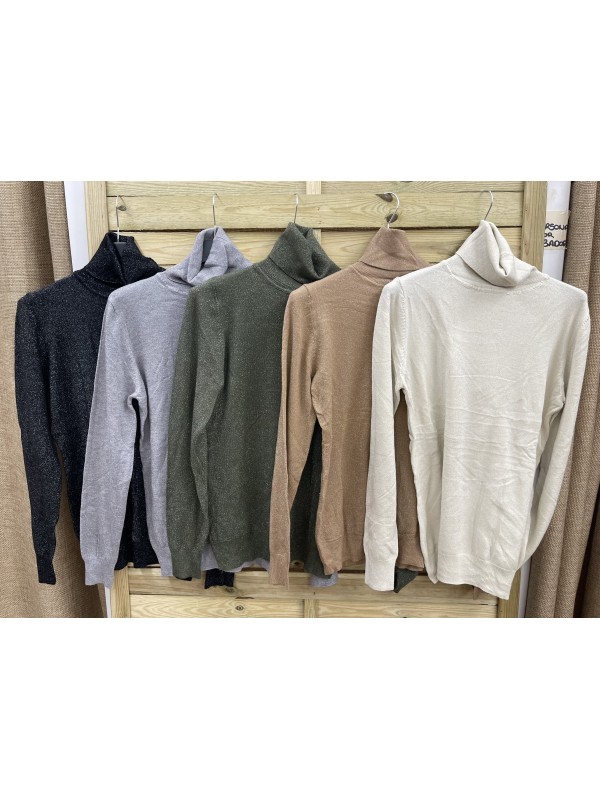 Jersey de cuello alto con brillito