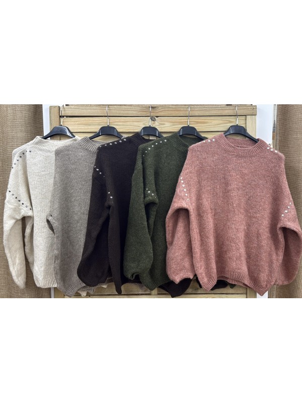 Jersey tachas plateadas en hombros