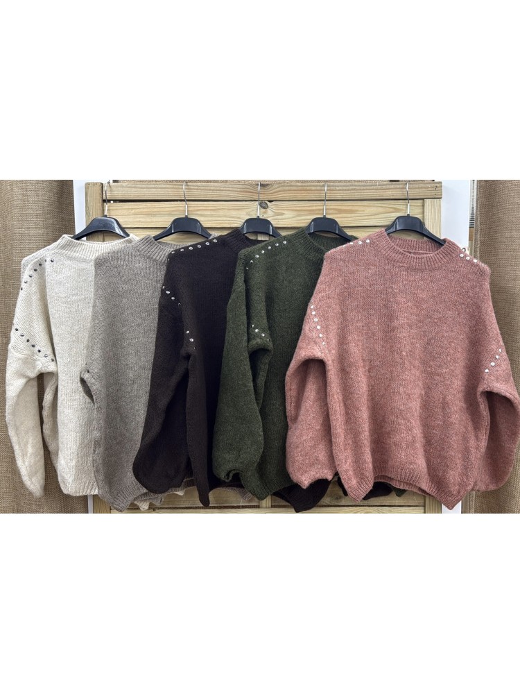 Jersey tachas plateadas en hombros