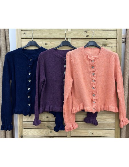 Rebeca con mini volante en bajo y puños