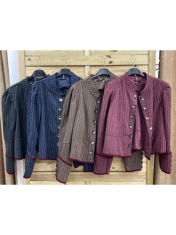 Chaqueta raya diplomática doble fila de botones