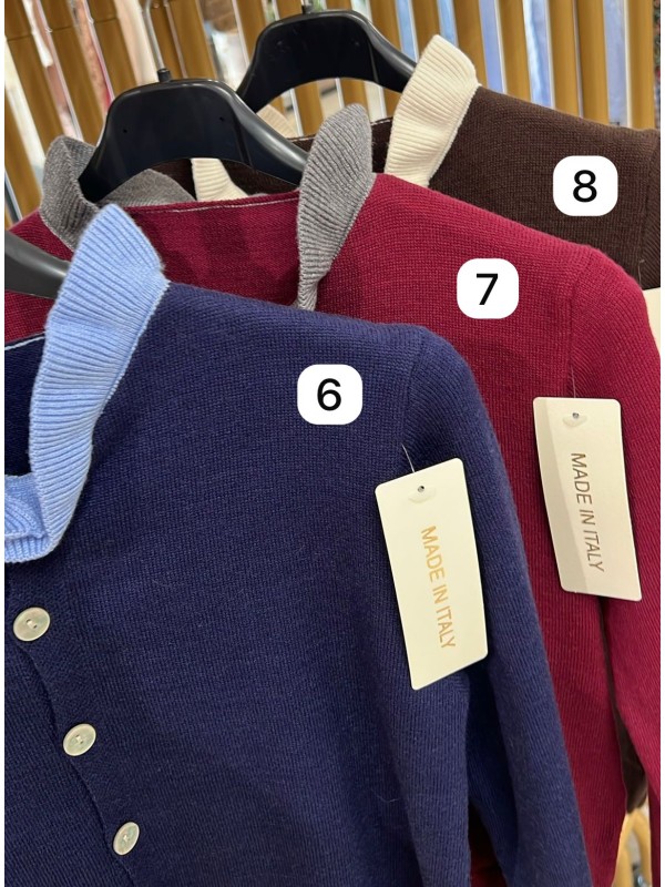 Rebeca bicolor con mini volante en cuello y puños 2