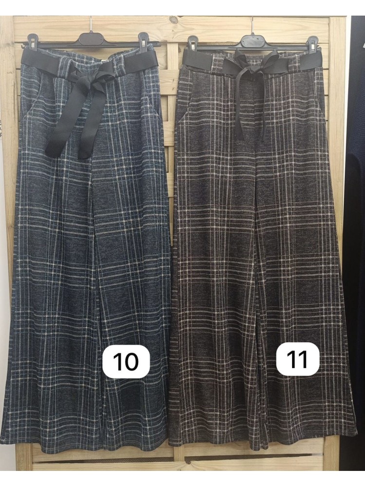 Pantalon cuadros de paño con cinta negra