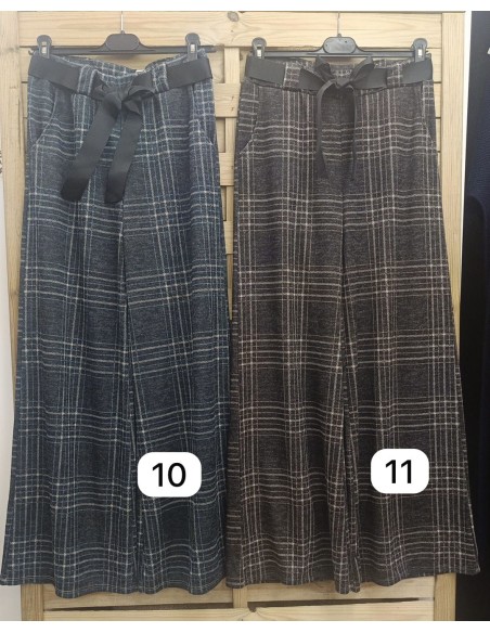 Pantalon cuadros de paño con cinta negra