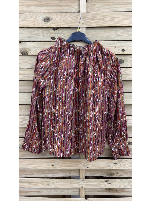 Camisa estampada con cuello subido Madrid