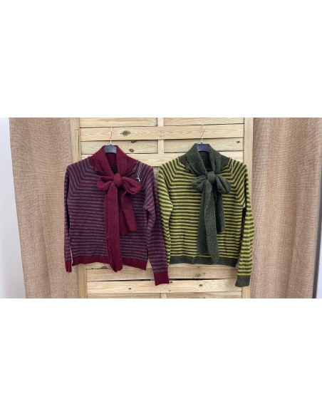 Jersey de rayas con lazada