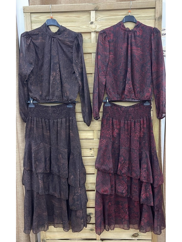 Falda Camila estampada con brillito