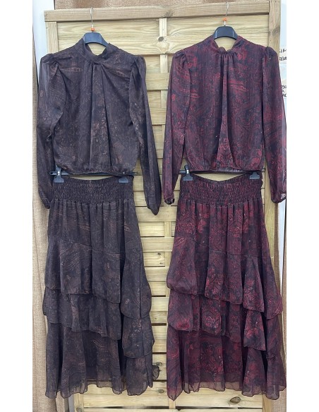 Falda Camila estampada con brillito