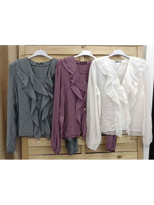 Camisa volante delantero Iris de gasa