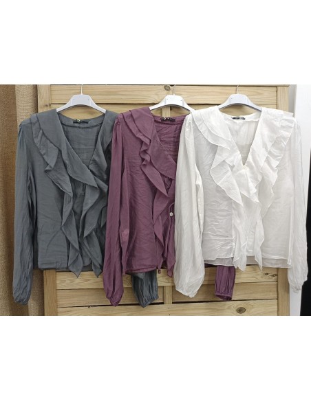 Camisa volante delantero Iris de gasa