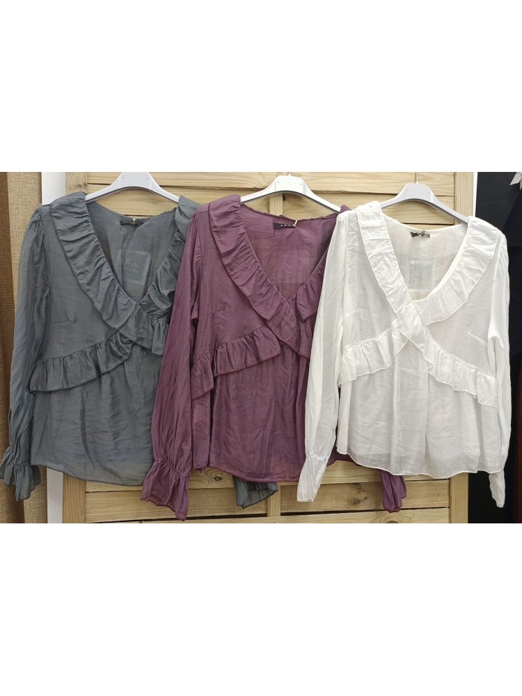 Camisa volante cruzado Iris de gasa