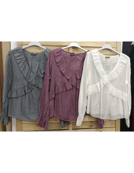 Camisa volante cruzado Iris de gasa