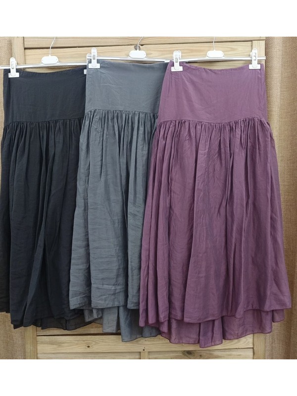 Falda corte en cadera Iris de gasa con forro