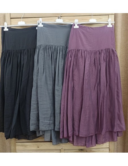 Falda corte en cadera Iris de gasa con forro