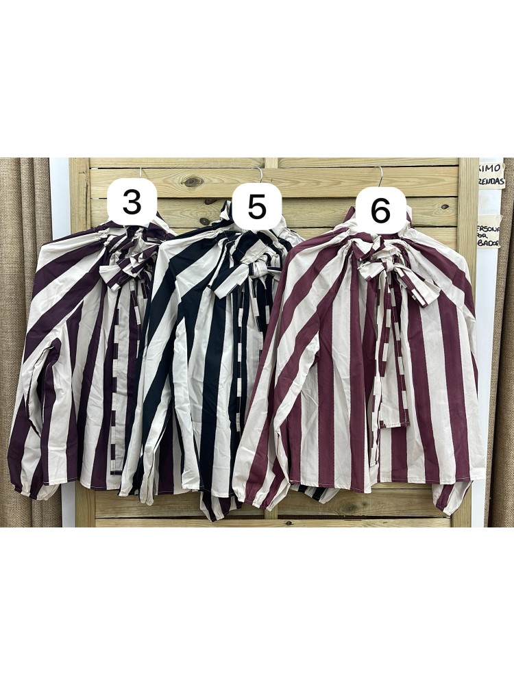 Camisa lazada con frunce Málaga