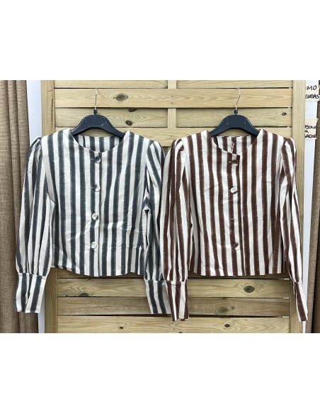 Chaqueta botones de raya difuminada