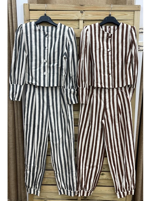 Chaqueta botones de raya difuminada 2