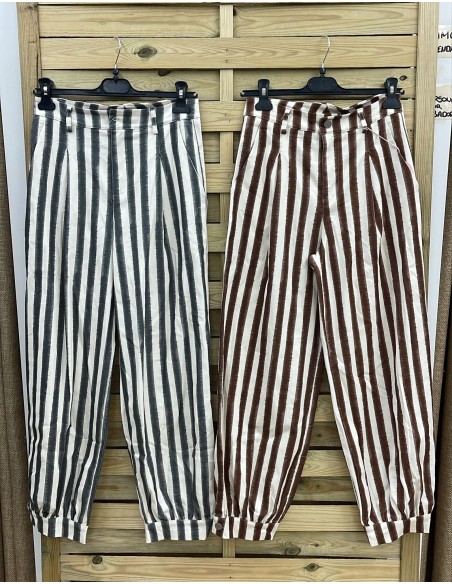 Pantalon bombacho raya difuminada